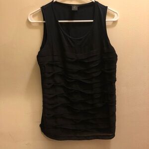 ann taylor black dressy ruffled tank